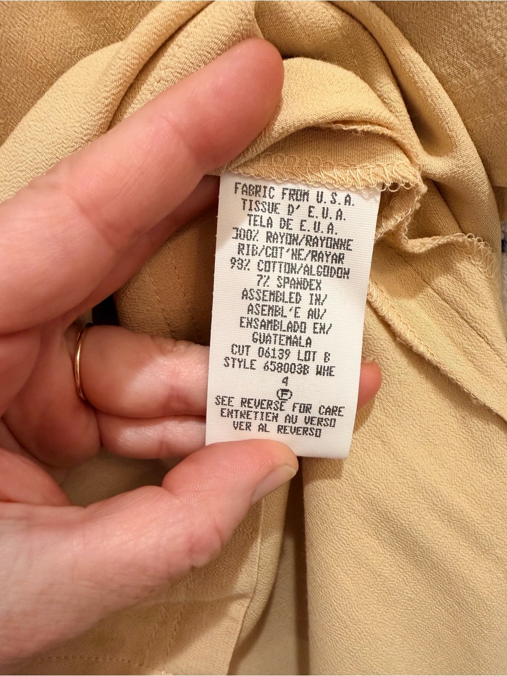 Vintage Carole Little 2-Piece Rayon Set | Minimalist Boho Camel Tan Sz 2 / 4 P - Picture 8 of 15